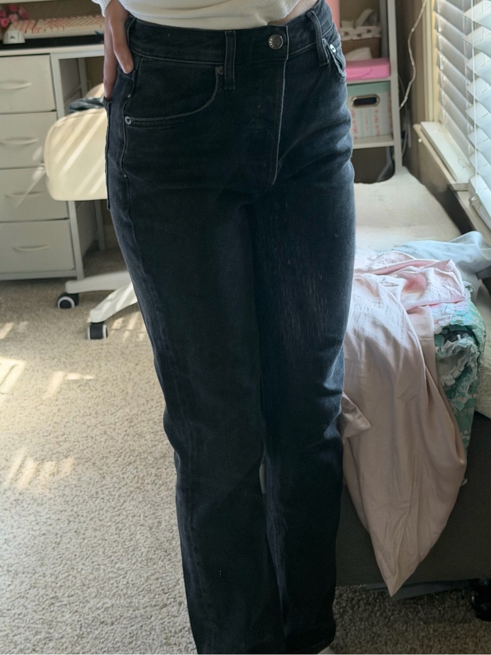 Agolde Women's Straight Leg Jeans in Black Wash